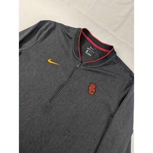 Nike‎ USC TROJANS Half-Zip Performance Activewear Heathered Grag Large L/S